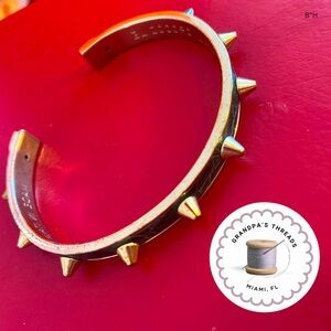 Georgio’s of Palm Beach Studded Green Gold Toned Crocodile Bangle Bracelet